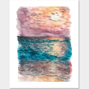 Sea. Sunset Posters and Art